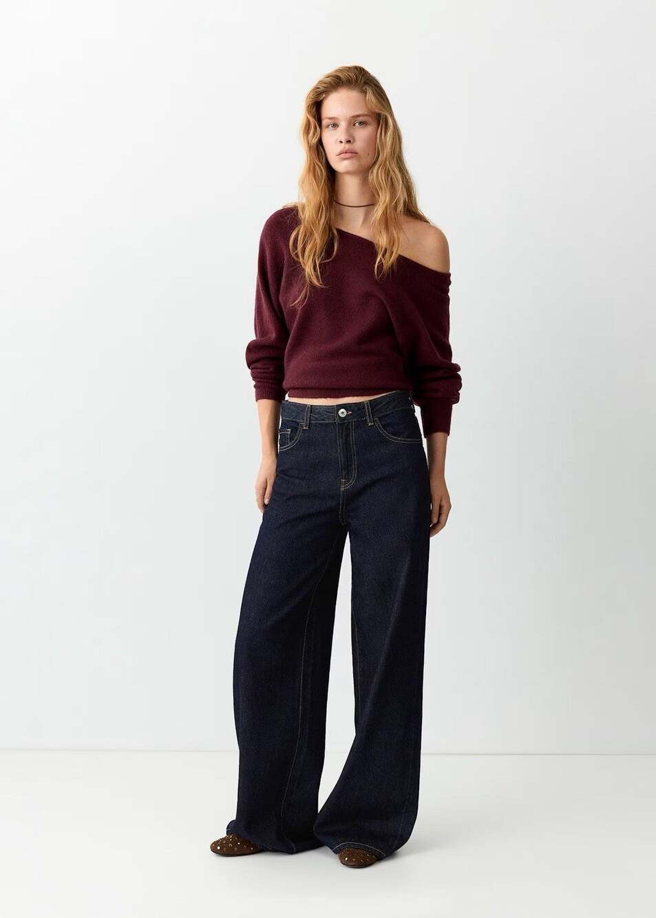 NWT Mango High Waisted Wide Leg Dark Wash Jeans Size 6